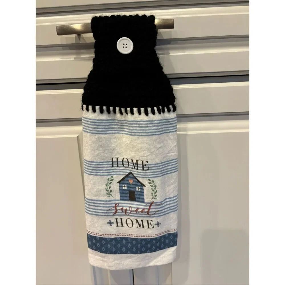 Crochet Top Kitchen Towel- Home Sweet Home (house)